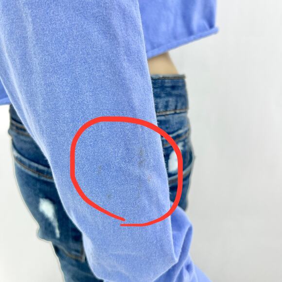 Blue 84 SMALL Blue Lake Tahoe California Long Sleeve Crop Tee Shirt T-Shirt - Picture 11 of 14